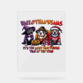 Pit Bull Halloween Thanksgiving Kerstklassieker Acryl Bord (Voorkant)