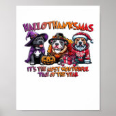 Pit Bull Halloween Thanksgiving Kerstklassieker Poster (Voorkant)