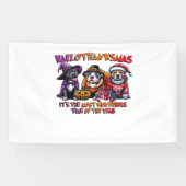 Pit Bull Halloween Thanksgiving Kerstklassieker Spandoek (Horizontaal)