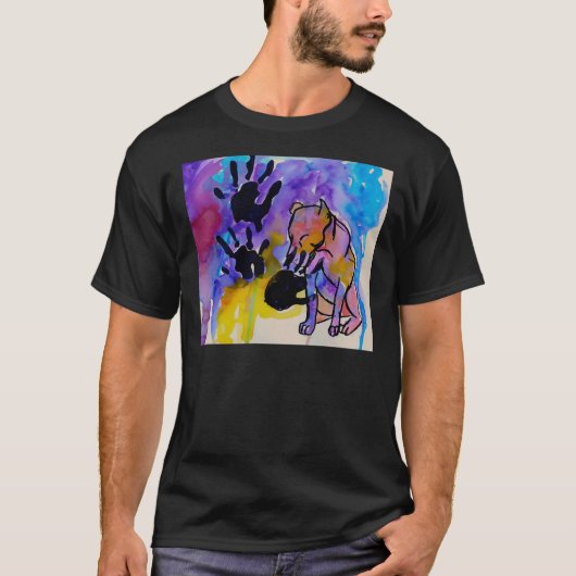 Pit Bull Hand Print T-shirt (Voorkant)