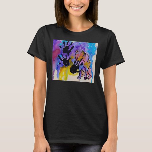 Pit Bull Hand Print T-shirt (Voorkant)