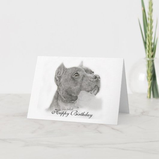 Pit Bull Happy Birthday Kaart (Voorkant)