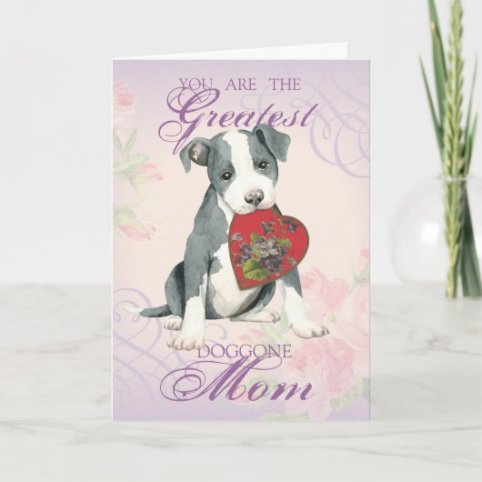 Pit Bull Heart Mam Kaart (Voorkant)