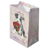 Pit Bull Heart Mam Medium Cadeauzakje (Voorkant Gekanteld)
