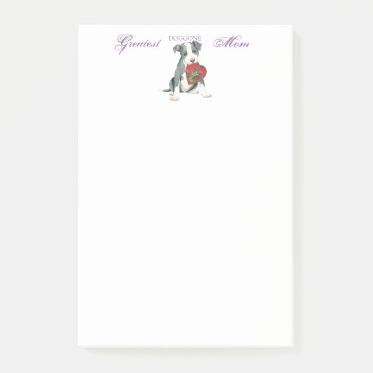 Pit Bull Heart Mam Post-it® Notes (Voorkant)