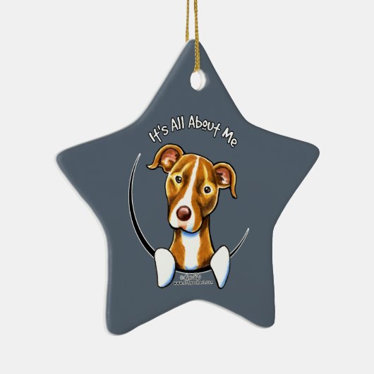 Pit Bull: Het draait allemaal om mij Keramisch Ornament (Rechts)