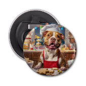 Pit Bull Holiday Baking: Feestelijke Kerst Button Flesopener (Voorkant)