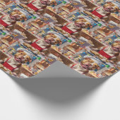 Pit Bull Holiday Baking: Feestelijke Kerst Cadeaupapier (Hoek)