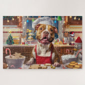 Pit Bull Holiday Baking: Feestelijke Kerst Legpuzzel (Horizontaal)