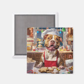 Pit Bull Holiday Baking: Feestelijke Kerst Magneet (Voorkant / Achterkant)