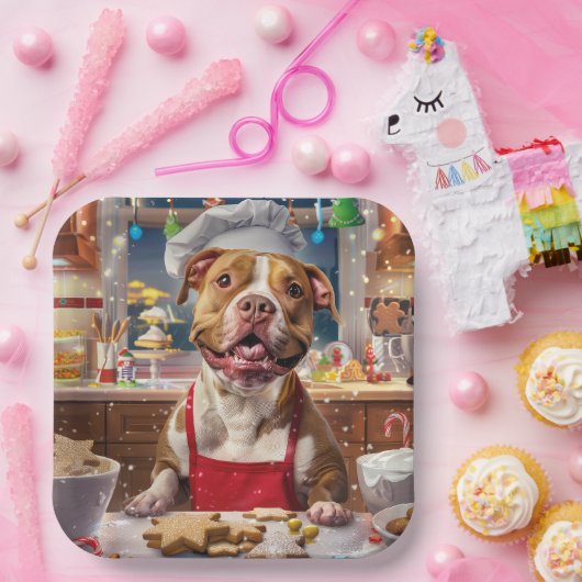 Pit Bull Holiday Baking: Feestelijke Kerst Papieren Bordje (Feest)