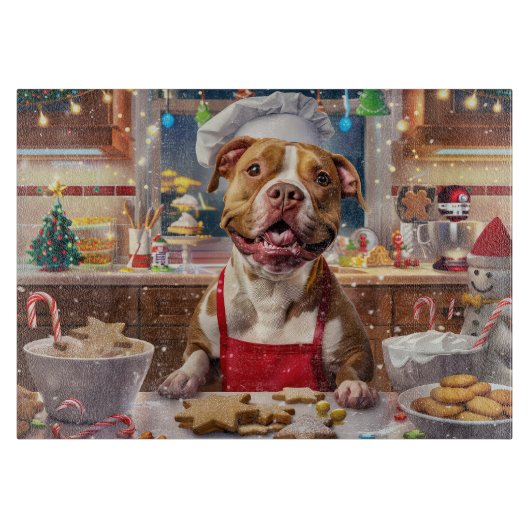 Pit Bull Holiday Baking: Feestelijke Kerst Snijplank (Voorkant)