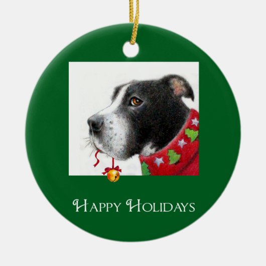 Pit Bull Holiday Ornament (Voorkant)