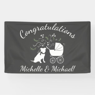 Pit Bull-hond Baby Shower Geslacht Neutraal Spandoek