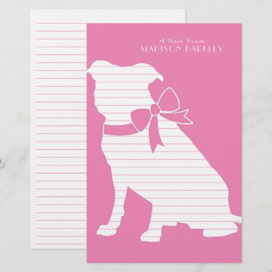 Pit Bull Hond Puppy Pitbull Briefpapier (Voorkant / Achterkant)