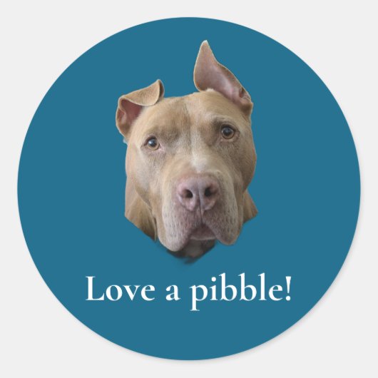 Pit Bull houdt van een Pibble Ronde Sticker (Voorkant)