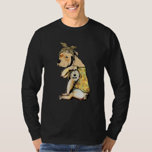 Pit Bull I Love Mam Tattoo Sunflower Dog Mam Mothe T-shirt