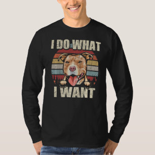 Pit Bull Ik doe wat ik wil Dog Retro T-shirt