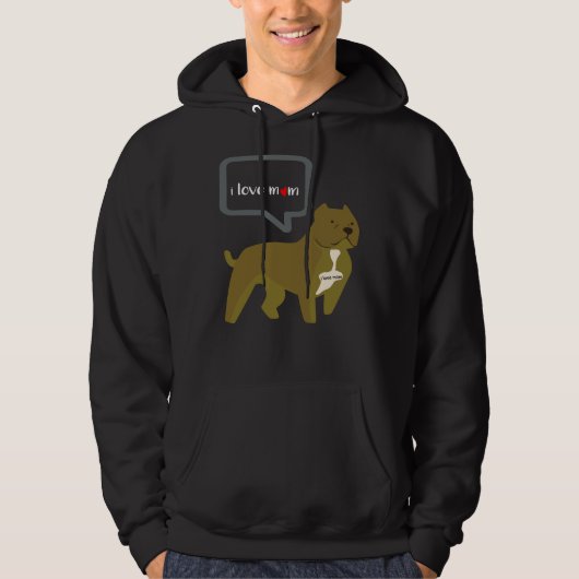 Pit Bull Ik Hou Mam Tattoo Moederdag Hoodie (Voorkant)