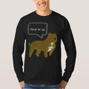 Pit Bull Ik Hou Mam Tattoo Moederdag T-shirt