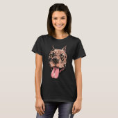 Pit Bull Illustratie T-shirt (Voorkant volledig)