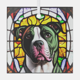 Pit Bull in "Glas in lood" Glas Ornament