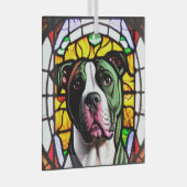 Pit Bull in "Glas in lood" Glas Ornament (Voorkant Rechts)
