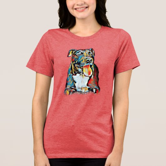 Pit Bull in Kleuren Tri-Blend Shirt (Voorkant)