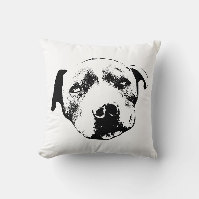 Pit Bull inktlijn kunst Kussen (Voorkant)