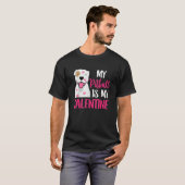 Pit Bull Is My Valentine Dog Love R Dad Mom Boy Gi T-shirt (Voorkant volledig)