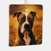 Pit Bull Keramisch Ornament (Rechts)