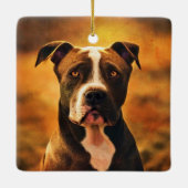Pit Bull Keramisch Ornament (Achterkant)