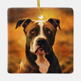 Pit Bull Keramisch Ornament