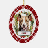 Pit Bull Keramische Cirkel Ornament (Rechts)