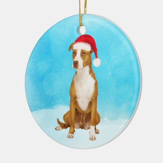 Pit Bull Kerst Ronde Ornament (Links)