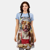 Pit Bull Kerstbakken: Festive Kerst  Schort (Gedragen)
