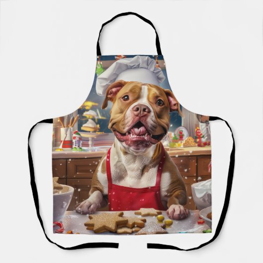 Pit Bull Kerstbakken: Festive Kerst  Schort (Voorkant)