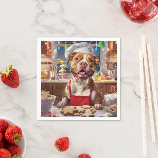 Pit Bull Kerstbakken: Festive Kerst Servet (Insitu)