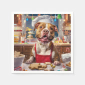 Pit Bull Kerstbakken: Festive Kerst Servet (Voorkant)