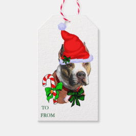 Pit Bull-kerstcadeautags Cadeaulabel