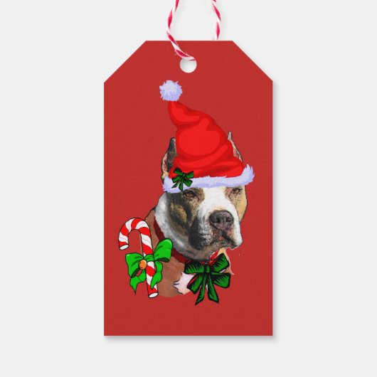Pit Bull-kerstcadeautags Cadeaulabel (Achterkant)