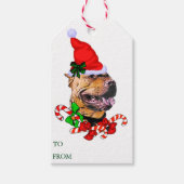 Pit Bull-kerstcadeautags Cadeaulabel (Voorkant)