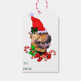 Pit Bull-kerstcadeautags Cadeaulabel