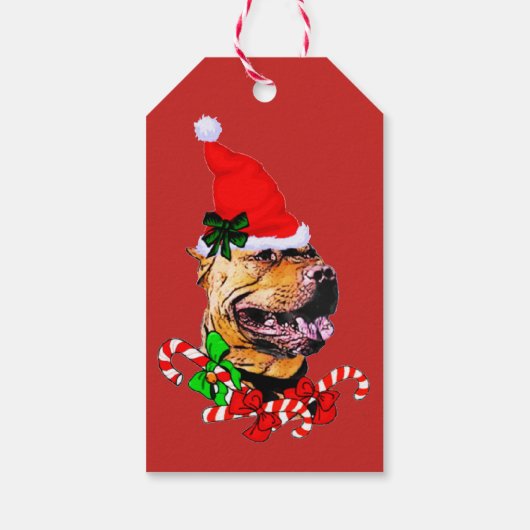 Pit Bull-kerstcadeautags Cadeaulabel (Achterkant)