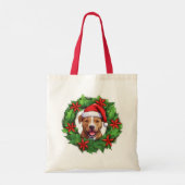 Pit Bull Kerstkrans Canvas tas (Achterkant)