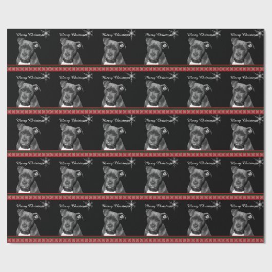 Pit bull Kerstmis Cadeaupapier (Vlak)