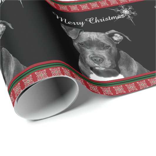 Pit bull Kerstmis Cadeaupapier (Rol Hoek)