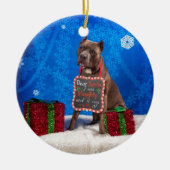 Pit-Bull Kerstmis Keramisch Ornament (Voorkant)