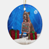 Pit-Bull Kerstmis Keramisch Ornament (Links)