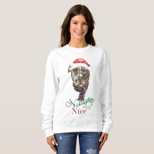 Pit Bull kerstshirt Trui (Voorkant volledig)
